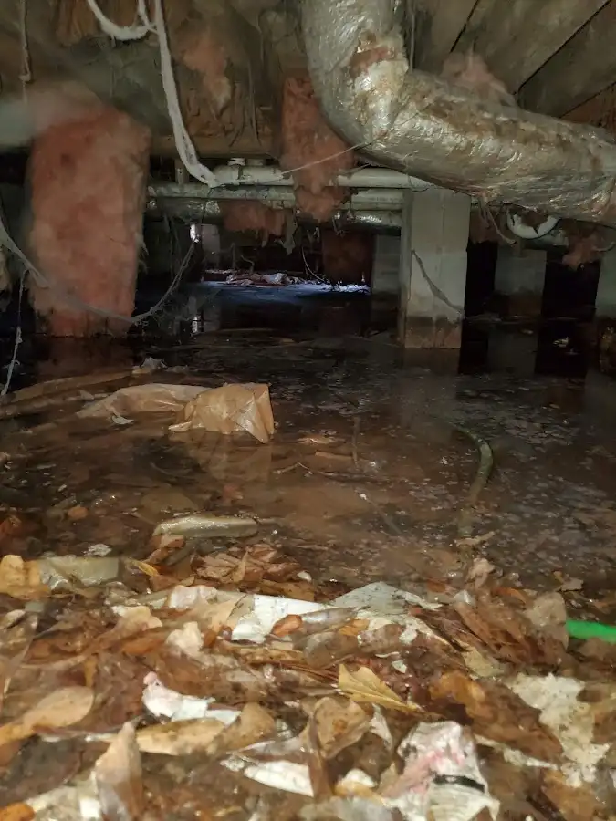 Crawl space flood assessment for Commercial Water Damage Restoration in Addison