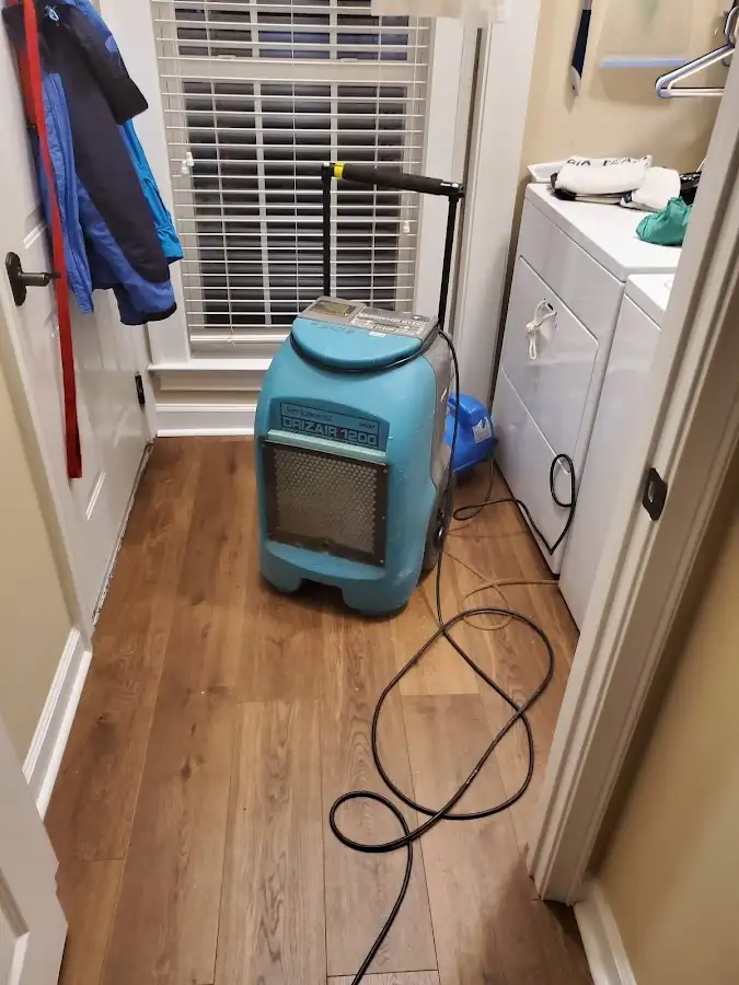 Commercial dehumidifier deployed for Flood Damage Cleanup in Addison